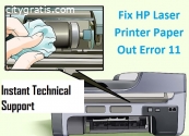 HP laser printer paper out error 11